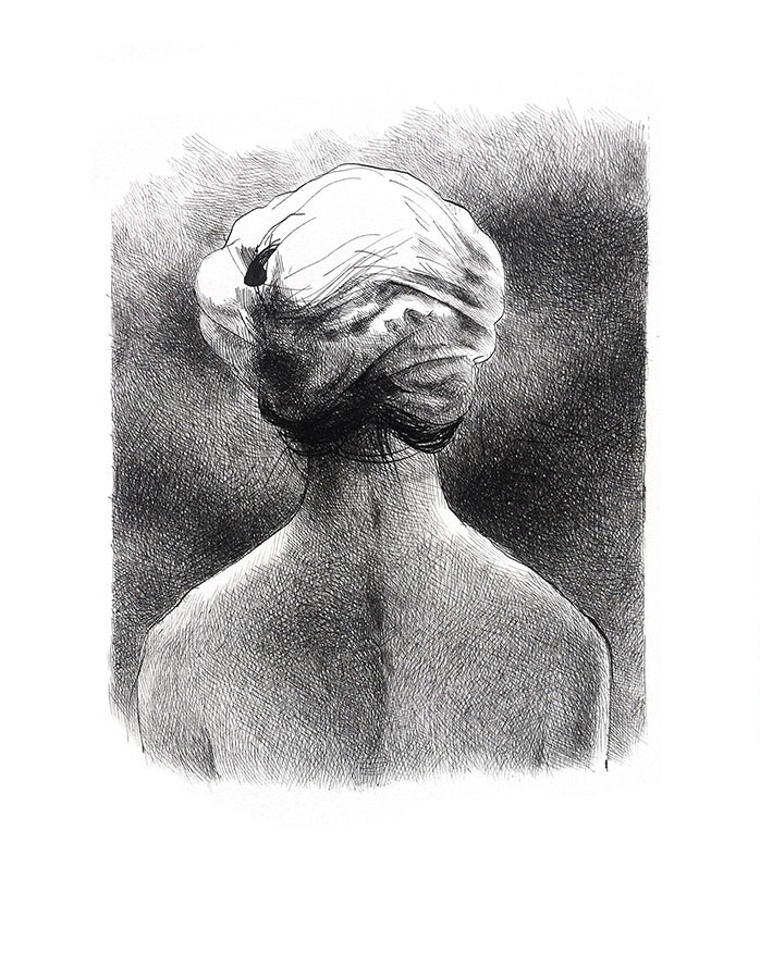 Djochkoun Sami, "Absentpaedia" series (Odalisque), 2019, ink on paper, 35 x 27 cm. Djochkoun Sami, "Absentpaedia" series (Odalisque), 2019, ink on paper, 35 x 27 cm.